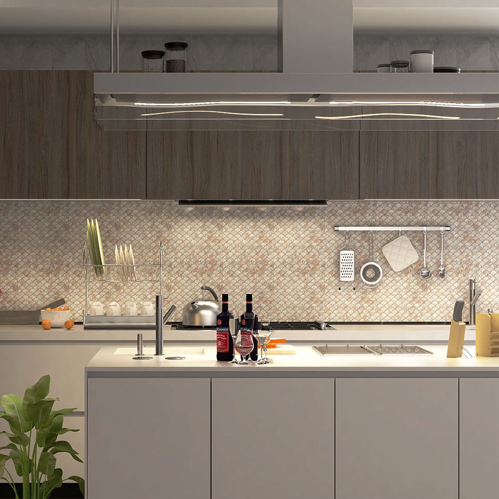 Mother of Pearl Shell Fish-Scale Mosaic Tile (Colorful, 10-Pack)